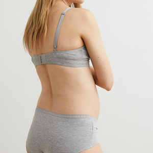 Culottes en dentelle tricotées sans couture de haute qualité pour femmes avec logo à la taille, lingerie sexy et confortable, grande taille, en Spandex/Coton, taille mi-haute - Product Image 2