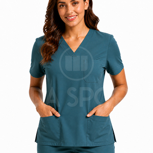 Medical <b>Scrubs</b> Set Nurse Uniform Hospital Clothing Stretch Fabric Breathable Doctor Nurse Apparel Private Label USA Supplier - Product Image 5
