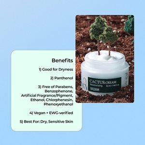 Crème hydratante pour le visage YADAH Cactus 50ml, crème hydratante formant une barrière d'hydratation pour les peaux sèches sensibles, fabriquée en Corée - Product Image 5