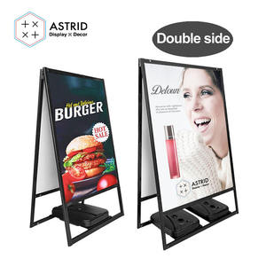 W64 X H120 cm double face en alliage d'aluminium cadre en acier support d'affiche support de panneau de sol pour hôtel - Product Image 1