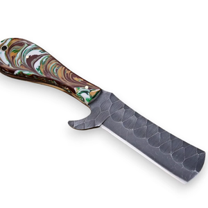 Couteau utilitaire Cowboy Bull Cutter, fait main, lame pleine en acier inoxydable 12c27, lame fixe de qualité industrielle, étui en cuir Pancake - Product Image 1
