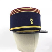Gorro Kepi Francés Retro, Gorro de Lana Afelpada, Accesorios Vintage para Fiestas para Adultos, Kepi Bordado Personalizado
