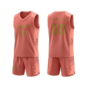 Custom Basketball Jersey Set White <b>Red</b> V-Neck Sleeveless Sublimated Print Moisture Wicking Unisex Adult Uniform - Product Image 3