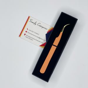 Pinzas de Acero Inoxidable de Alta Calidad Somofy Enterprises, Color Naranja Liso, Puntas Dentadas/Lisas/Con Dientes, 10 mm, para Pestañas - Product Image 3