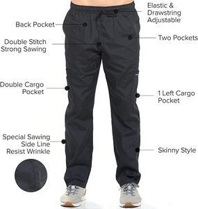 Ensemble de blouses médicales pour hommes, haut à manches courtes et col en V avec poches et pantalon élastique, uniforme d'infirmière, vêtements de travail médicaux - Product Image 2