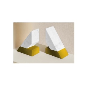 Awesome White Marble <b>Book</b> Ends for Shelves Heavy Duty Bookends for Shelves Heavy <b>Books</b> Library School <b>Gift</b> Purpose - Product Image 1