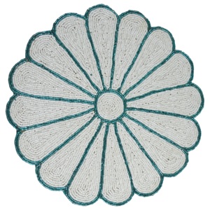 Beige Design <b>Rounded</b> Place <b>mat</b> With Beads Design For Home Decor Tableware Dinning <b>Table</b> Party and Wedding Design Pads - Product Image 2