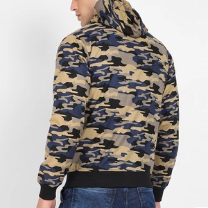 Sweat-shirt polaire à capuche zippé coupe classique coupe-vent en polyester tricoté décontracté pour l'automne séchage rapide respirant avec poche - Product Image 4