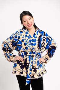 Demanded Women's 100% Cotton <b>Canvas</b> Jacket Comfortable Fresh Floral Design Suzani Embroidery Lace Christmas Sale 6XL Bohemian - Product Image 2