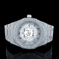 Montre Iced Out en or rose, qualité excellente, luxe avec finition élégante pour les fêtes, montre mécanique en métal avec diamants ETA, unisexe, ronde