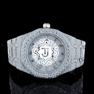 นาฬิกา Iced Out สีโรสโกลด์ คุณภาพเยี่ยม หรูหรา ดีไซน์สง่างาม เหมาะสำหรับงานปาร์ตี้ นาฬิกาโลหะจักรกลประดับเพชร ETA สำหรับทุกเพศ ทรงกลม - Product Image 1