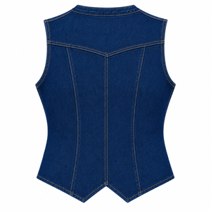 Chaleco Deportivo de Mezclilla Active Performance con Logotipo Personalizado, Sin Mangas, Elástico, Absorbente de Sudor, para Mujer - Product Image 2