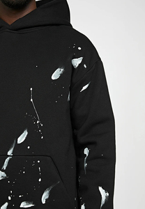 Custom Men's Winter Tracksuits Distressed Black Fleece Jersey New <b>Paints</b> Splatter Eco-Friendly 100% Cotton Distressed Tracksuit - Product Image 4