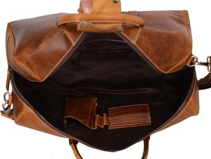 Sac de voyage en cuir de buffle pleine fleur fait main et personnalisé, robuste, moderne et élégant, avec fermeture éclair - Product Image 4