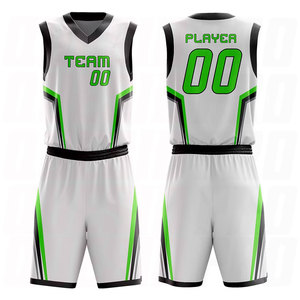 Uniforme de basket-ball personnalisé par sublimation pour hommes, manches courtes, polyester respirant, vêtements d'équipe athlétique, maillot de sport personnalisé, shorts - Product Image 1