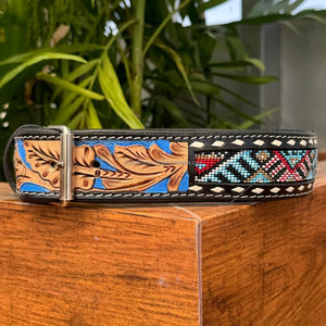 Accesorios personalizados ajustables Collares de perro con cuentas de cuero mecanizados a mano Collar de Mascota de cuero genuino de diseñador de lujo de alta calidad - Product Image 4