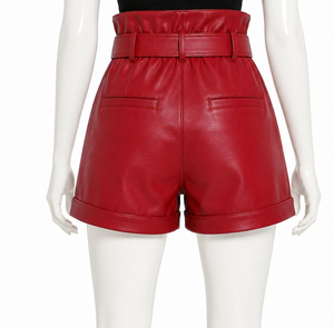 2026 Women Leather Shorts High Level Quality 25 Pcs MOQ Breathable Belt Shorts Pants - Product Image 6
