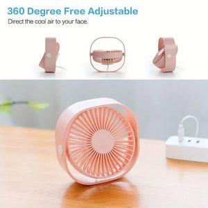 Ventilatore da Tavolo Ricaricabile Mini, Portatile e Indossabile, Silenzioso, Colore Casuale, per Ufficio, Studenti, Dormitorio o Uso Domestico - Product Image 2