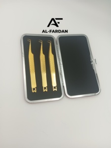 Pinzas para Pestañas con Punta en Ángulo de 90 Grados, Diseño de Corte CNC, Acero Inoxidable Sólido, Logotipo Personalizado, Estuche Magnético - Product Image 4