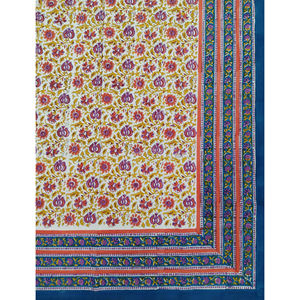 Sábana Plana de Algodón con Estampado Geométrico Multicolor a Mano, 200 Hilos, Blanca, para Cama Doble, Transpirable, para Uso Doméstico, Hotelero y de Lujo - Product Image 2