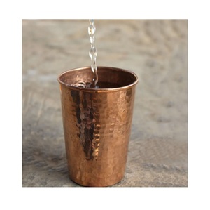 Classic Copper Drinkware Glass Handmade Tumbler Traditional Wellness Vessel Elegant Dining Kitchen Premium Metal - Product Image 5