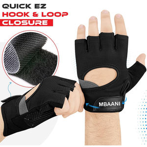 Fingerless Weight Lifting Gloves with Palm Protection Padding, Breathable <b>Lightweight</b> Gym Gloves for <b>Men</b>, Cycling, Exercise - Product Image 5