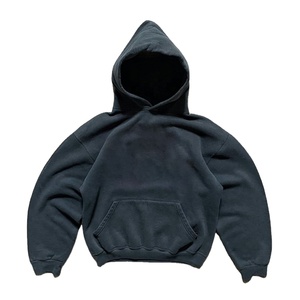 High Quality Plain Hoodies No <b>String</b> Cropped Hoodie Men Custom Blank Cotton Oversized Pullover Hoodie - Product Image 3
