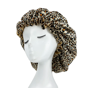 Gorro de satén sedoso de doble capa grande para mujer, con estampado de belleza, para dormir, gorro para el cabello rizado y con volumen, venta al por mayor - Product Image 6