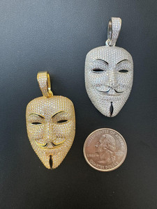 จี้หน้ากากมอสซาไนต์เงินแท้ 925 ทรงกลมเจียระไนแบบบริลเลียนท์ ประดับเพชรเม็ดเล็กๆ สร้อยคอชาร์มแบบไอซ์ สำหรับทุกเพศ เหมาะสำหรับงานปาร์ตี้ - Product Image 4