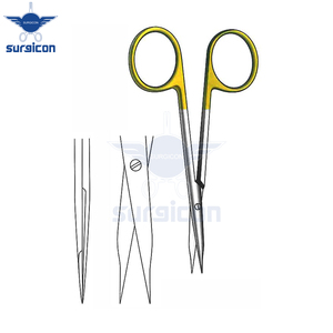 Tijeras Quirúrgicas Steven de 10 cm (4 Pulgadas), Afiladas, Rectas, de Carburo de Tungsteno TC Dorado, Acero Inoxidable de Precisión - Product Image 6