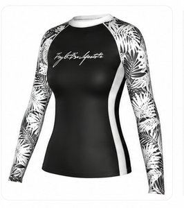 Custom Women's Front Logo Full <b>Sleeve</b> Compression Rash Guard <b>Black</b> Quick Dry 220g Digital Print Polyester Spandex Sports <b>Top</b> - Product Image 4