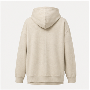 เสื้อฮู้ดโอเวอร์ไซส์ทรงยาวสำหรับผู้ชาย รุ่น Oatmeal  ไม่มีเชือกผูก  ด้านหน้าเรียบ  ผ้าคอตตอนเทอร์รี่  รุ่น MHOOD-0046 - Product Image 2