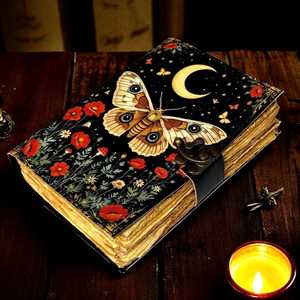 สมุดบันทึกหนังลายมังกร, กระดาษขอบหยักแบบโบราณ, หนังสือแห่งเงามืดสำหรับชาวเพแกน - Product Image 4