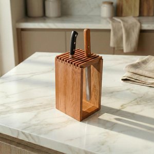 Organisateur de couteaux de cuisine en bois de luxe, support de rangement minimaliste pour couverts, pour café, restaurant et maison, porte-couteaux décoratif - Product Image 4