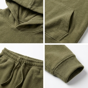 Men 2 Piece Hoodie Tracksuit <b>Set</b> Pullover Fleece Jogger Pants Comfortable Soft <b>Lounge</b> Custom OEM Wholesale Manufacturer - Product Image 4
