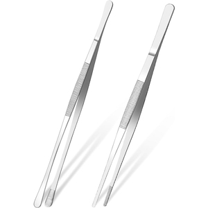 Altomme Instruments Professional Stainless Steel Culinary Tweezers Offset Chef Tools for Food Plating <b>Cooking</b> Garnishing - Product Image 3