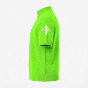 Top Green Knitted <b>Sweater</b> <b>for</b> <b>Men</b> with White Logo Short Sleeve Regular Fit None Closure Acrylic/Cotton Material RIVIAN ATLANTIC - Product Image 5