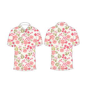 Polo à imprimé floral blanc et rose pour hommes, chemise de golf décontractée à manches courtes, mode été - Product Image 6