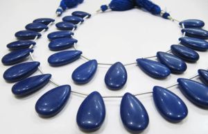 Perles de Lapis Lazuli en quartz, forme poire, lisses, 11x20mm, brin de 8 pouces de long, vendu par brin - Product Image 2