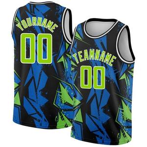 Maillot de basket-ball rayé bleu personnalisé avec impression sublimée du nom et du numéro de l'équipe, débardeur en maille sans manches unisexe, taille adulte - Product Image 4
