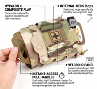 Pochette tactique IFAK en nylon 1000D imperméable personnalisée OEM, sac de premiers secours MOLLE détachable pour la survie en plein air