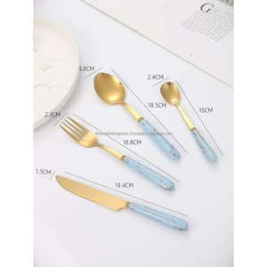 Juegos de cubiertos de lujo con mangos de resina, aptos para lavavajillas, seguros para alimentos, juegos de cubiertos y vajilla de resina, precio de fábrica - Product Image 1