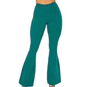 Pantalon de grossesse décontracté respirant pour femme, taille haute ajustable, coupe évasée, style cloche, effet empilé, vente en gros - Product Image 1