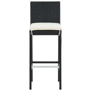 Ensemble de bar de jardin en rotin PE noir avec housses amovibles – Collection de mobilier d'extérieur élégante - Product Image 6