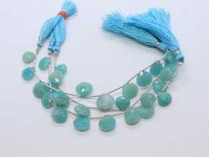 Natural Amazonite Faceted Heart Shape Briolette 8-9MM Amazonite Gemstone <b>Beads</b> 8 Inch Strand For Jewelry Making Wholesale Bulk - Product Image 6