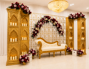 Telones de Fondo Mágicos para Bodas con Pilar Jharokha, Gran Fondo Jali, Decoración para Escenario de Recepción, Accesorios para Escenario de Boda India - Product Image 3