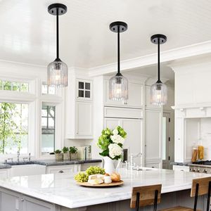 Set di 3 Lampade a Sospensione Moderne in Vetro Opaco Nero Effetto Craquelé, Lampadario Contemporaneo per Isola Cucina e Sala da Pranzo - Product Image 6