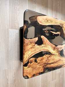 โต๊ะไม้ธรรมชาติขอบไม้ธรรมชาติเคลือบอีพ็อกซี่สีดำ Midnight River - Product Image 4