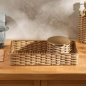 Bandeja Rectangular de Ratán de Diseño Moderno, Hecha a Mano, Ecológica, Apta para Lavavajillas, Duradera y Pulida - Product Image 4