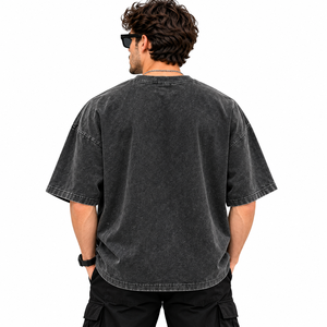 T-shirts amples 100 % coton à épaules tombantes – Personnalisables, vierges, style vintage, coupe carrée, streetwear pour hommes, pour impression sérigraphique - Product Image 2